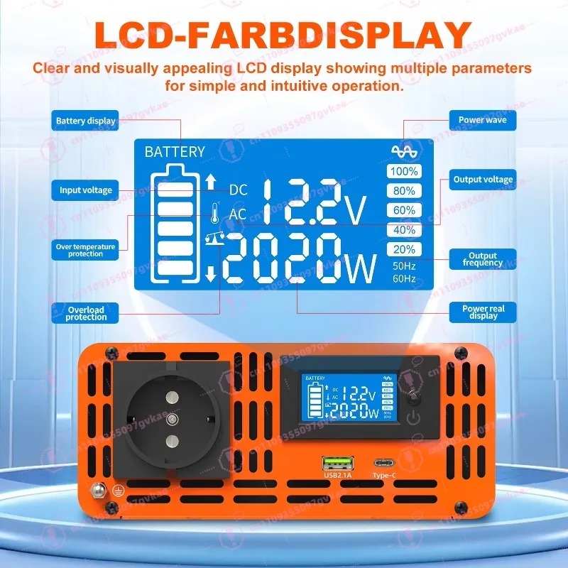 4000W Tepe Güç 12v 24V 48v DC' - Power Inverter 12V 220V 4000W Continuous incelemesi ve fiyatı